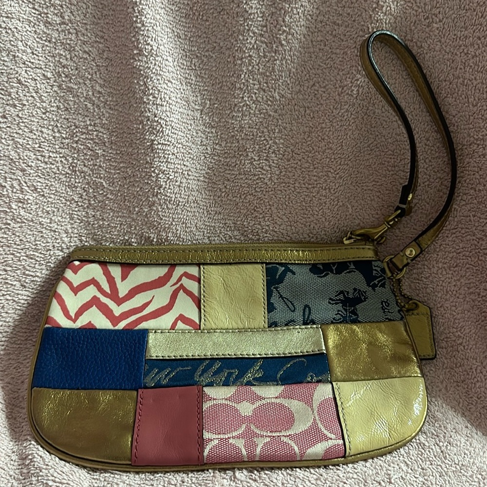 Coach patchwork wristlet
